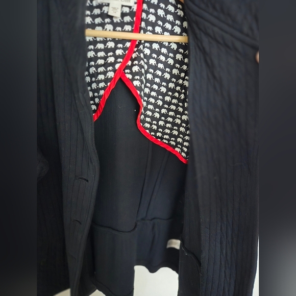 Coldwater Creek black quilted button-up blazer jacket | size 14 - Picture 5 of 7